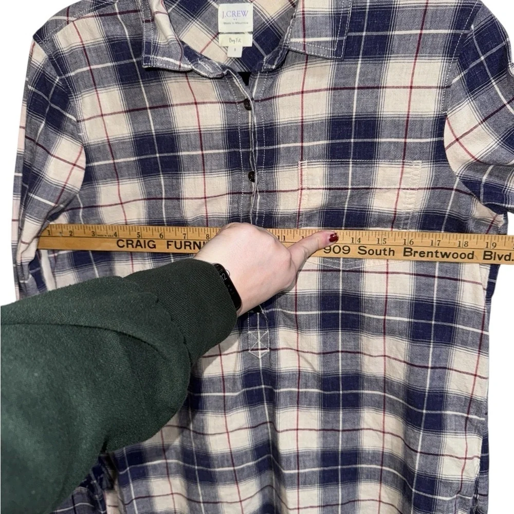J.Crew Boy Fit Plaid Button Down Shirt Cotton Size Small - Picture 5 of 8